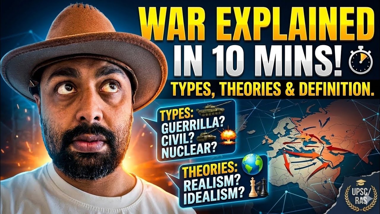 War Explained in 10 Minutes | What is War, Types of War & Theories of War | Important for UPSC/RAS
