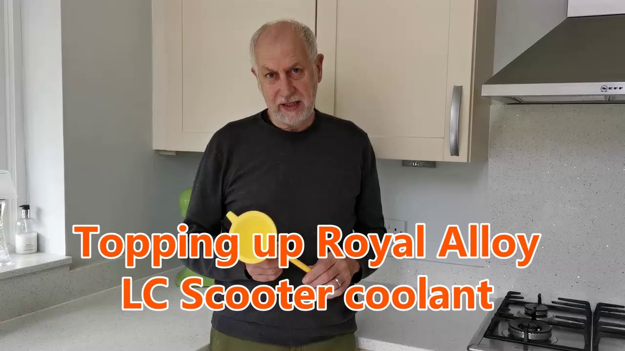 Topping up coolant on Royal Alloy Liquid cooled Scooters