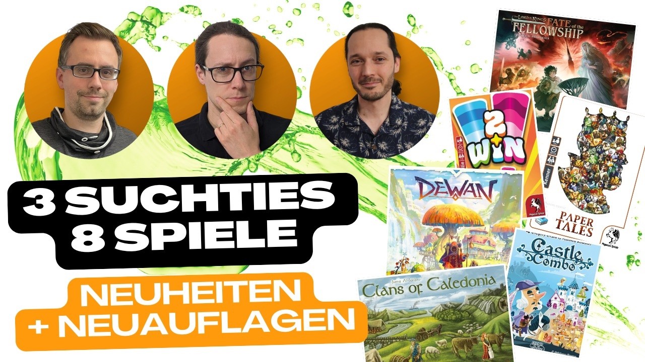3 Suchties - 8 Spiele | Team Aufgetischt #363 - Dewan, Paper Tales, Clans of Caledonia, Las Vegas