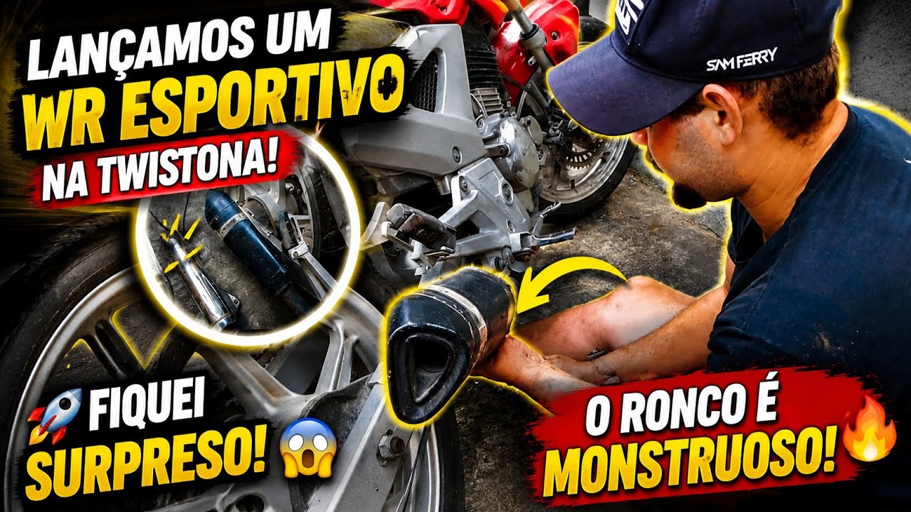 COLOQUEI UM ESCAPE ESPORTIVO WR 30CM NA CBX 250 TWISTER QUE EU TINHA GUARDADO A ANOS #motos #cbx250 
