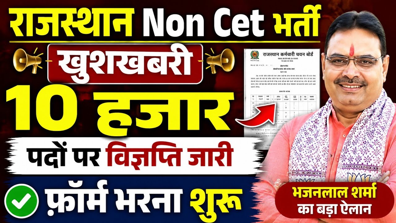 Rajasthan New Vacancy 2027 | 12th Pass | Non CET | 7000+ Posts | Upcoming Recruitment