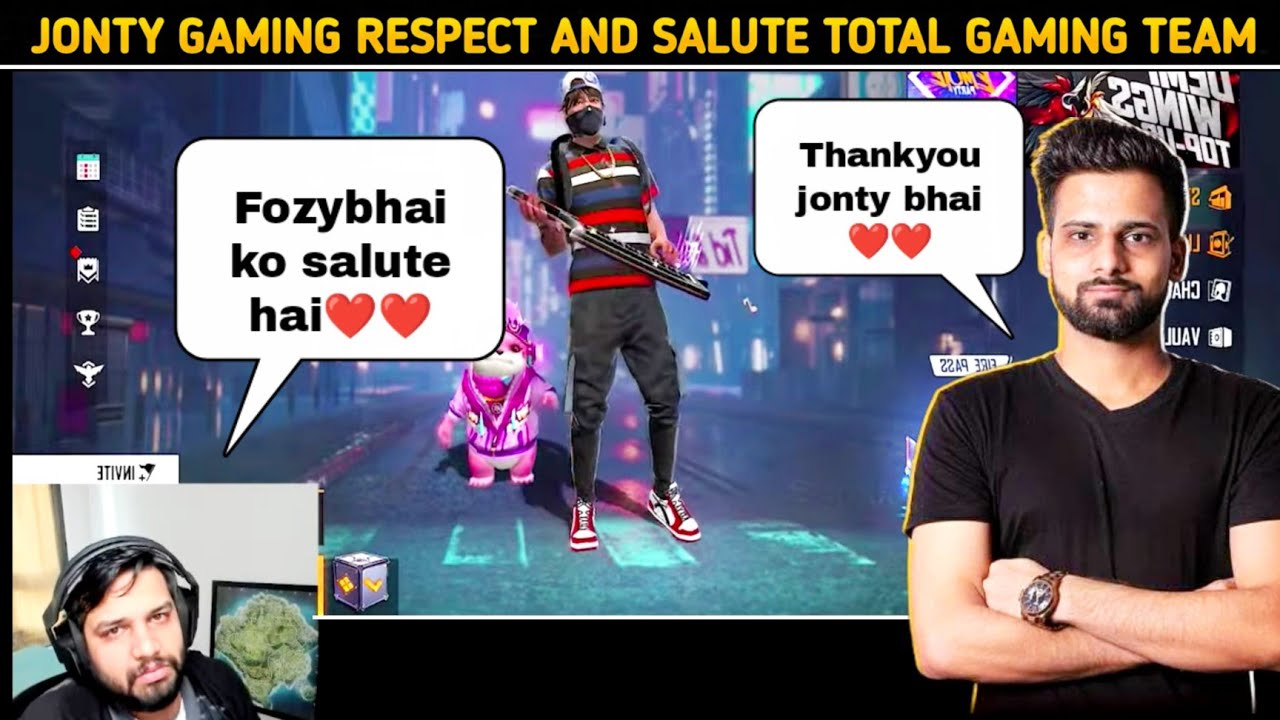 Jonty Gaming Give Respect And Say Golden Word About Fozyajay And Total Gaming Team 🥺🥺.