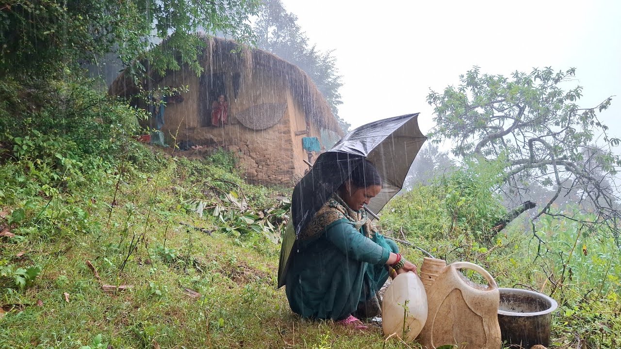 Real Life in A Himalayan Village | During The Rainy Day | Most Relaxing | Village Documentary Video 
