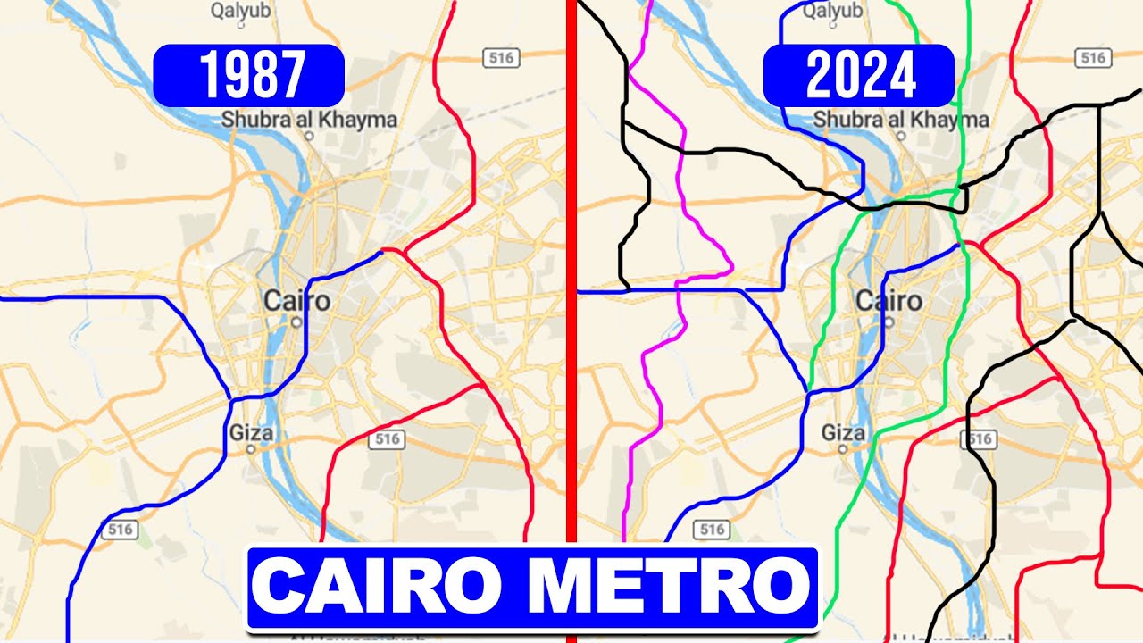 Evolution of Cairo Metro 1987 - 2024!!