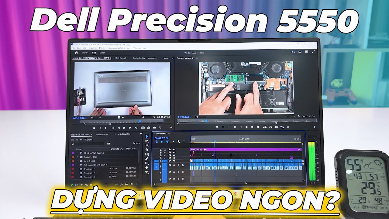 Đánh giá hiệu năng Dell Precision 5550 khi làm video bằng phần mềm Adobe Premiere Pro!