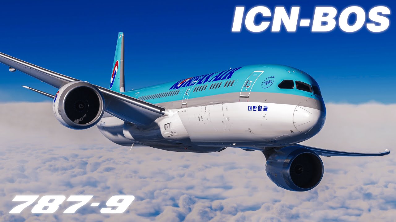 Korean Air 787-9 To Boston - Microsoft Flight Simulator - ICN ✈ BOS - 4K Ultra Settings