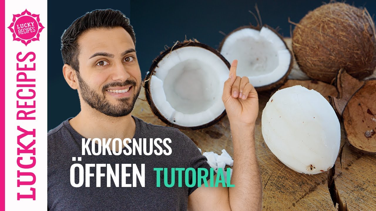 Kokosnuss öffnen (2 VERSIONEN) Genialer Trick am Ende!