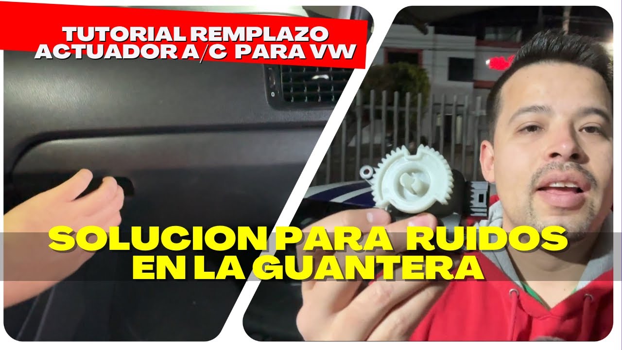 Como eliminar golpeteo detrás de la guantera/ Tutoría remplazo actuador AC VW Vento/polo/Ibiza/jetta