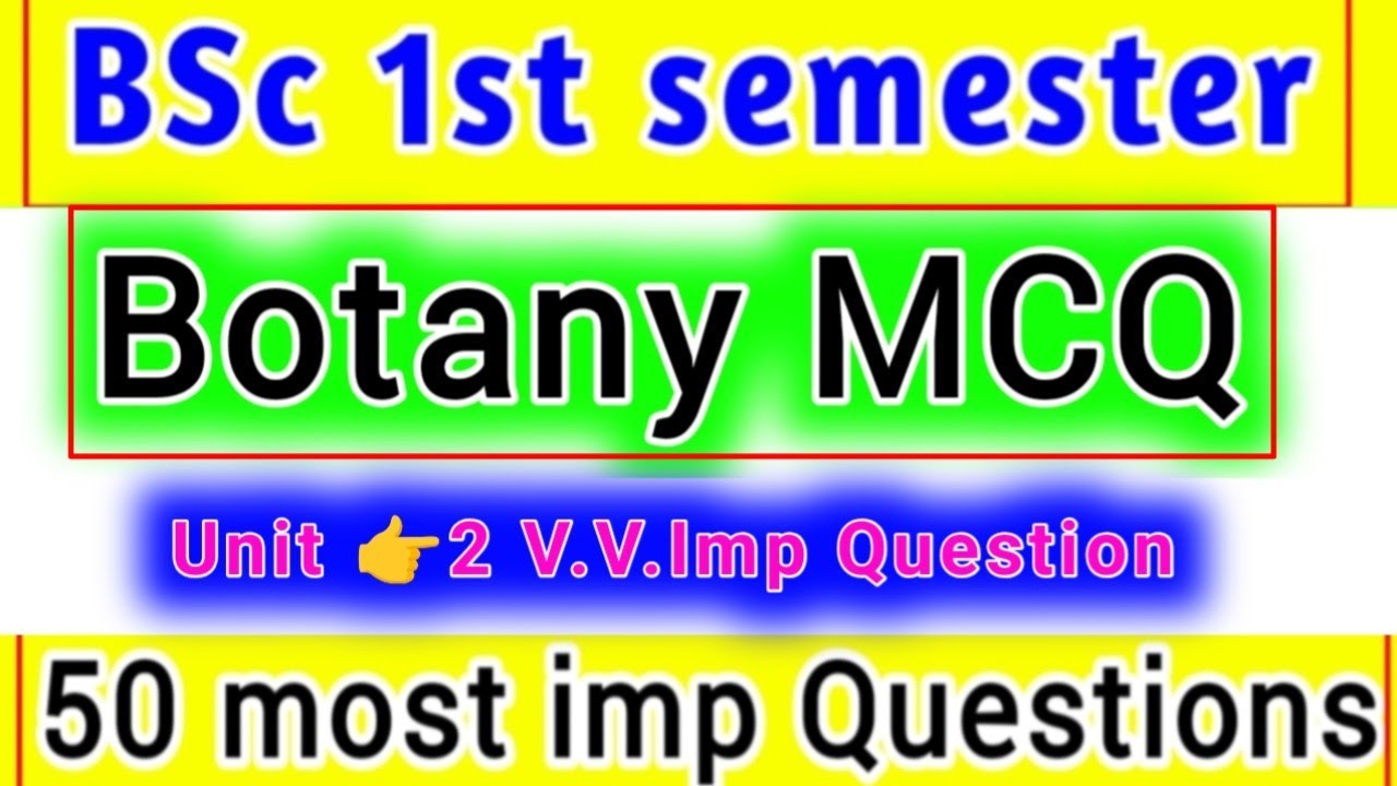 BSc 1st Semester Botany MCQ 2026 unit 2 | Microbial World | PYQ & Practice 