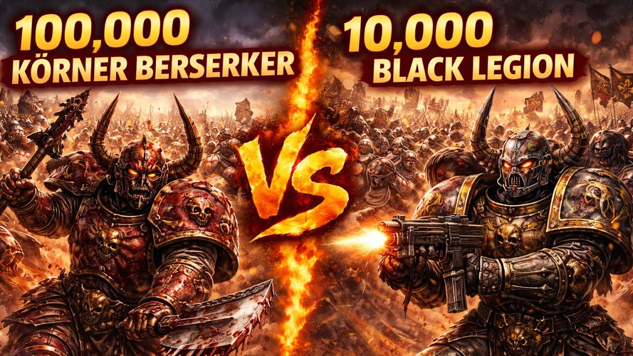 UEBS 2 - 100000 Khorne Beserker vs 10000 Black Legion