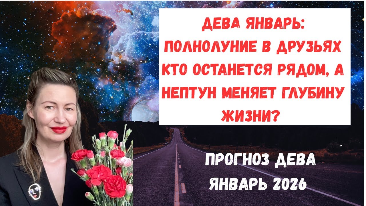 🔥ДЕВА Январь 2026:Полнолуние в друзьях кто останется рядом, а Нептун меняет глубину жизни?