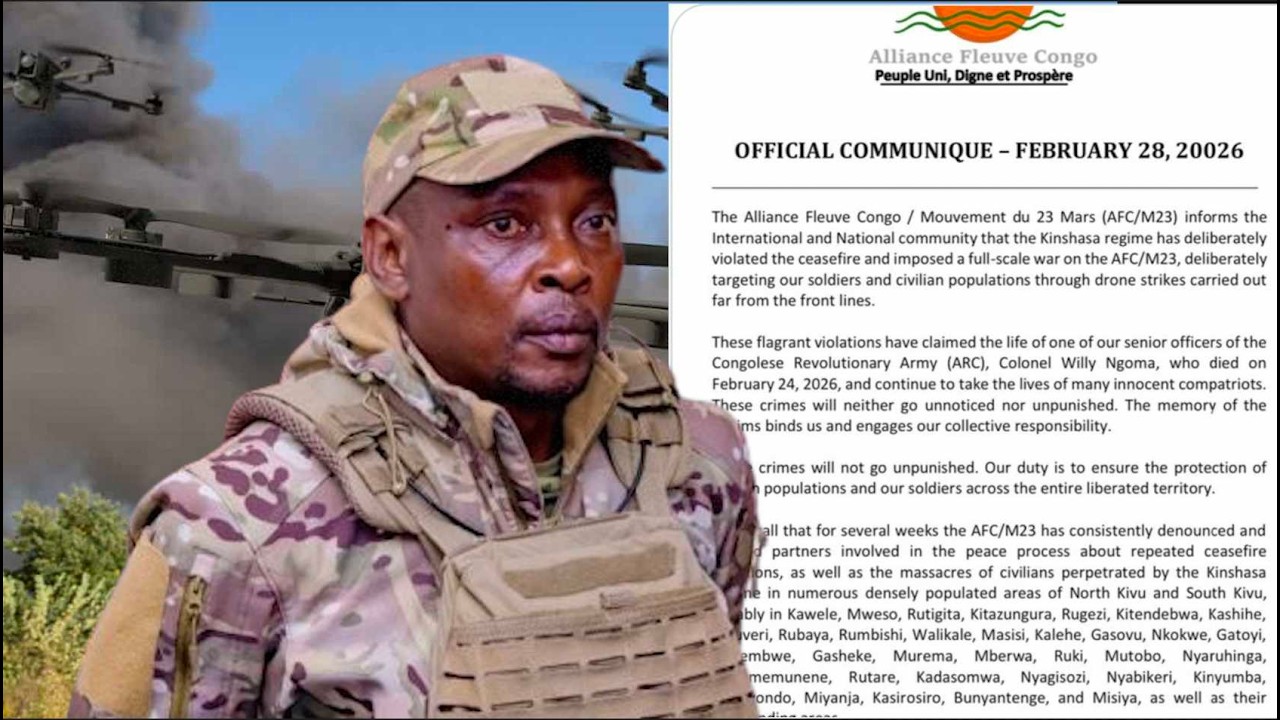 DRONE Z'iKORANABUHANGA NIZO ZAMURASHE M23 mu ITANGAZO KU RUPFU rwa COL W.NGOMA,BYiNSHI AZIBUKIRWAHO