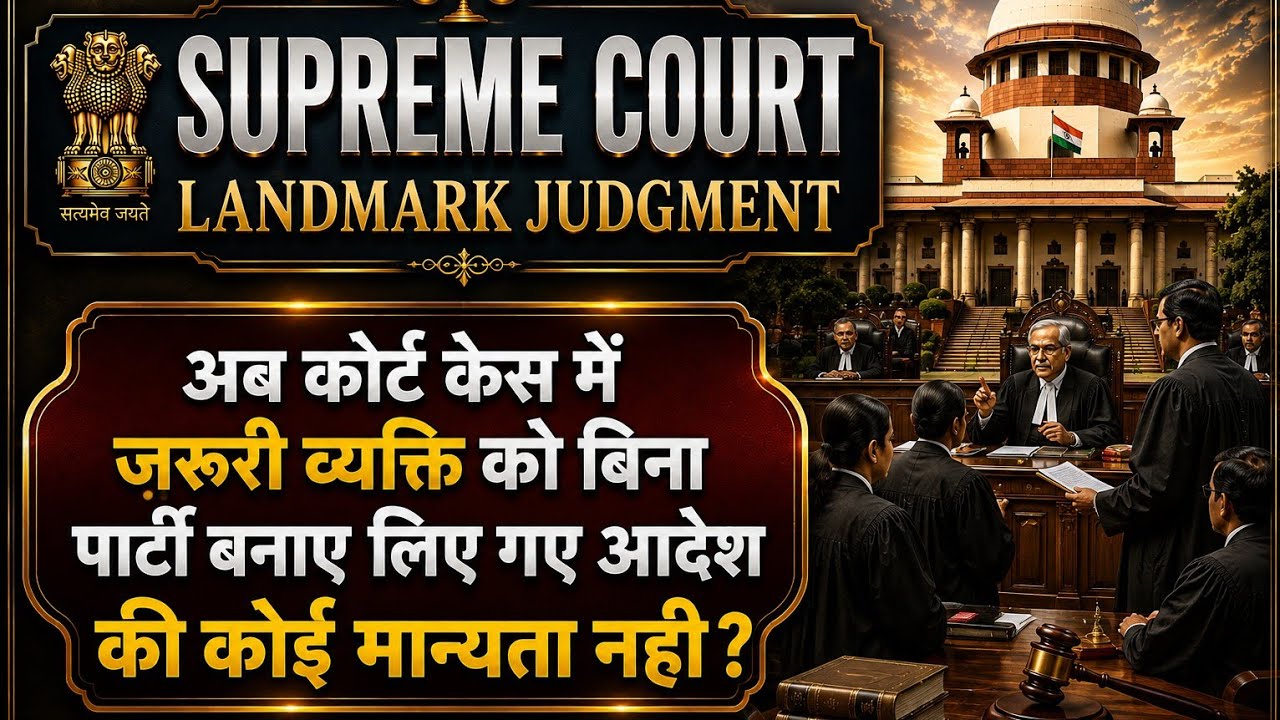 कोर्ट केस में जरूरी व्यक्ति से छुप कर लिए गए आदेश की मान्यता खत्म! Supreme Court || Cpc Law