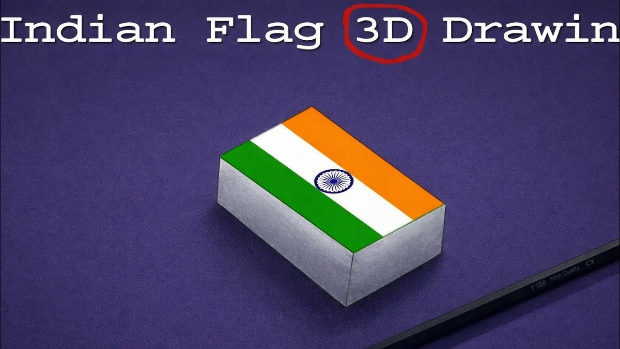 Indian Flag 3D Drawing