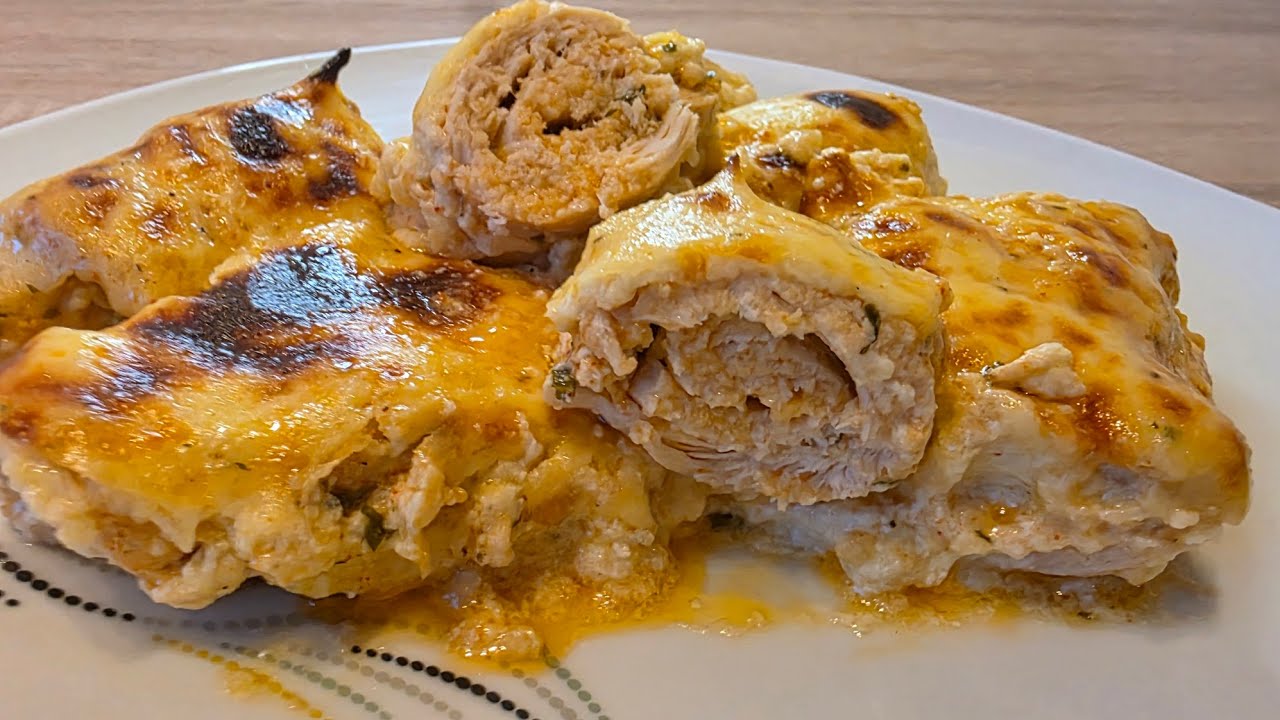 Brzi ručak iz rerne – pileće rolnice sa sirom🍗🧀