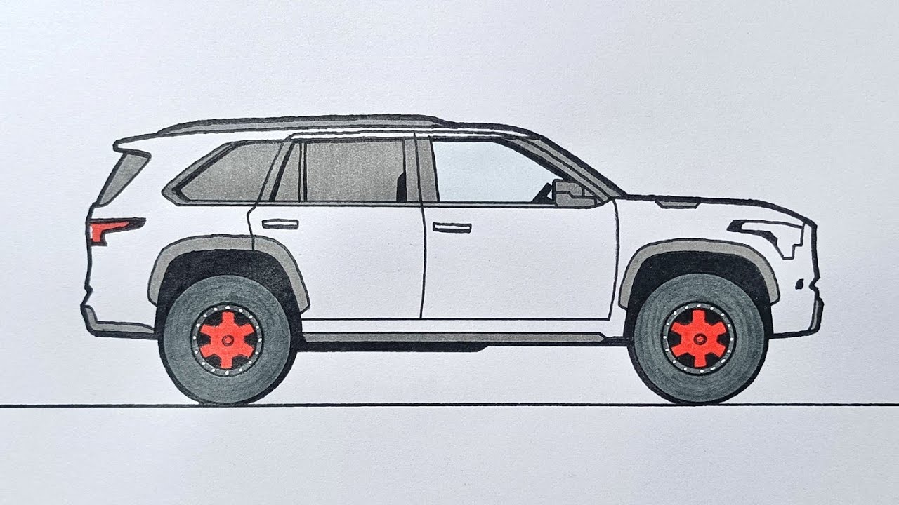 Как нарисовать Toyota Sequoia