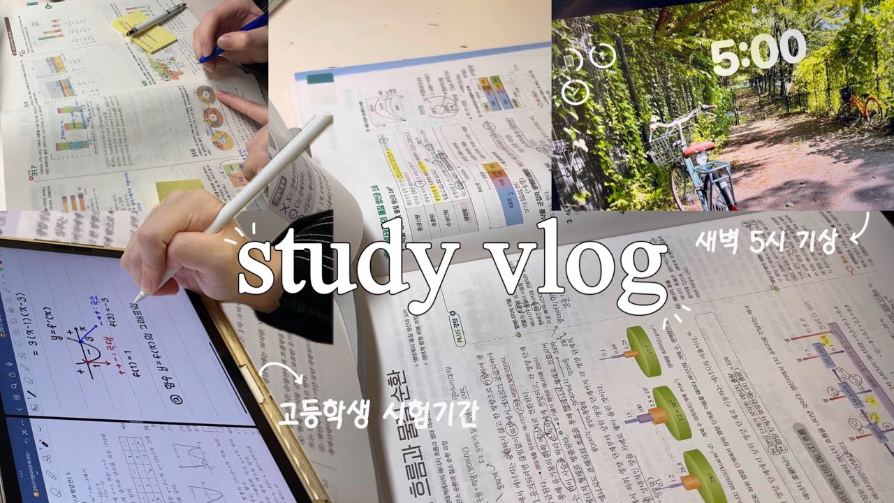 sub) 🤠study vlog 새벽 5시 기상 빼고는 모든게 불규칙한 고2의 시험기간 브이로그 | 고2 마지막 시험기간 | 공부자극 | study vlog | 브이로그