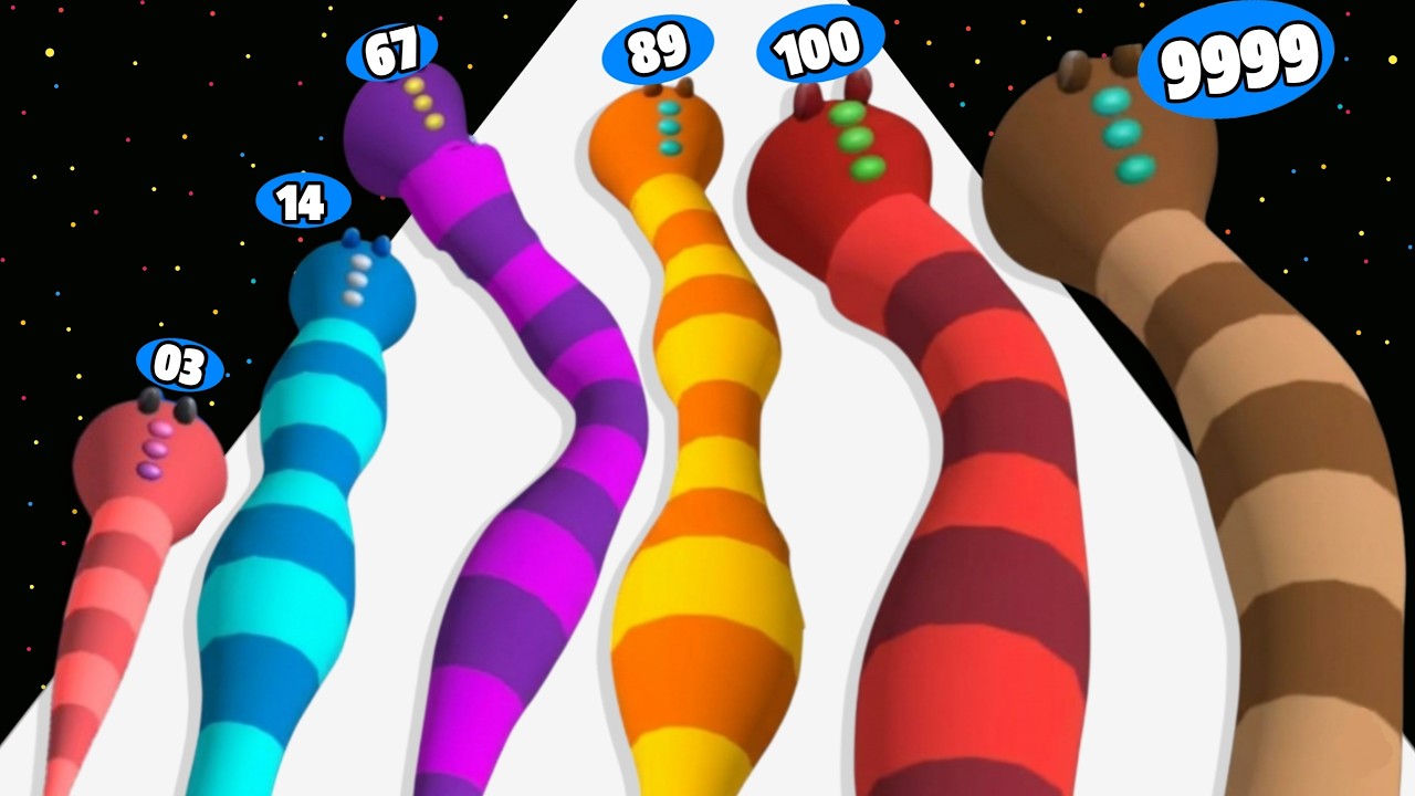 Worm Race Boss Fight - Level Up Worm Max Level Gameplay (Snake Race)