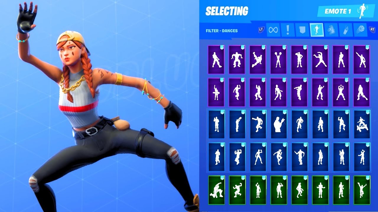 AURA SKIN SHOWCASE WITH ALL FORTNITE DANCES & EMOTES