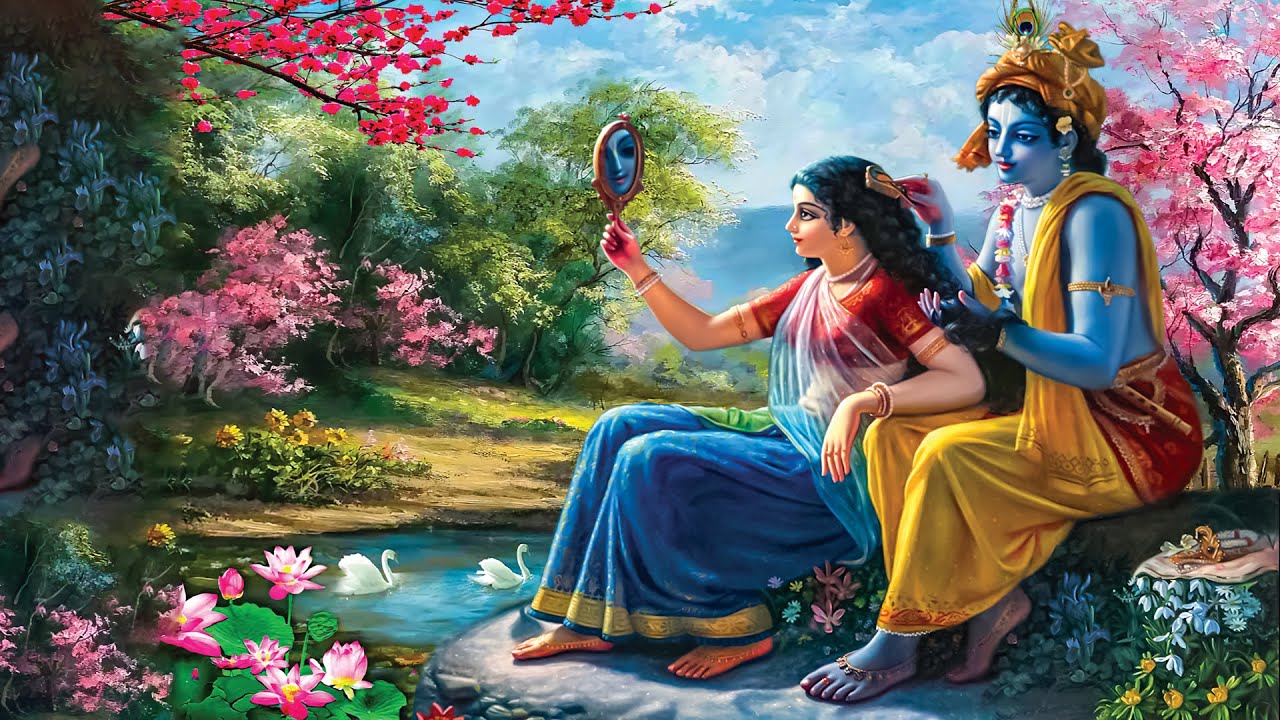 Crafttrip Large Size Radha Krishna Painting On Canvas  Heart Touching Flute Radha Krishan Best Flute