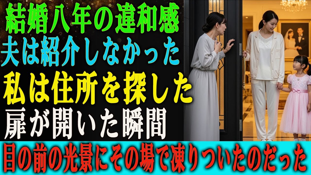 結婚して8年。 夫は一度も私を義両親に紹介しなかった。 ある日、私はこっそり義実家の住所を調べて向かった。 そして扉が開いた瞬間―― 目の前の光景に、私はその場で凍りついた。