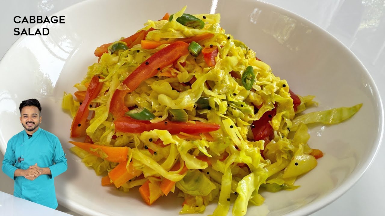 सिर्फ 5 MINUTES में बनाये, Cabbage Salad Recipe, Sambharo Recipe, How to make Cabbage Salad