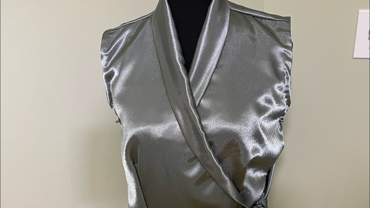 How to cut and stitch a wrapped shawl collar-Easy step -by-step tutorial