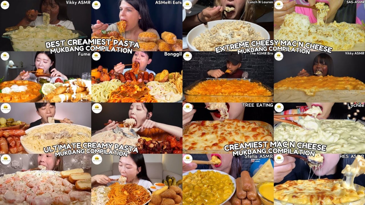 ASMR | 2 HOUR ULTIMATE CHEESY MAC N CHEESE VS CREAMY PASTA MUKBANG COMPILATION |
