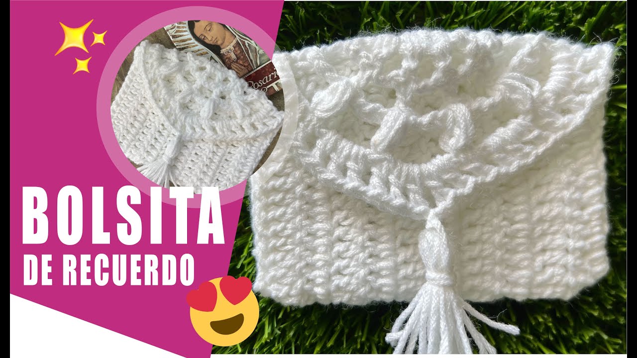 CÓMO TEJER UNA BOLSITA DE RECUERDO PARA BODA, BAUTIZO, PRIMERA COMUNIÓN 🤍🤍 Yo Tejo con LAURA CEPEDA
