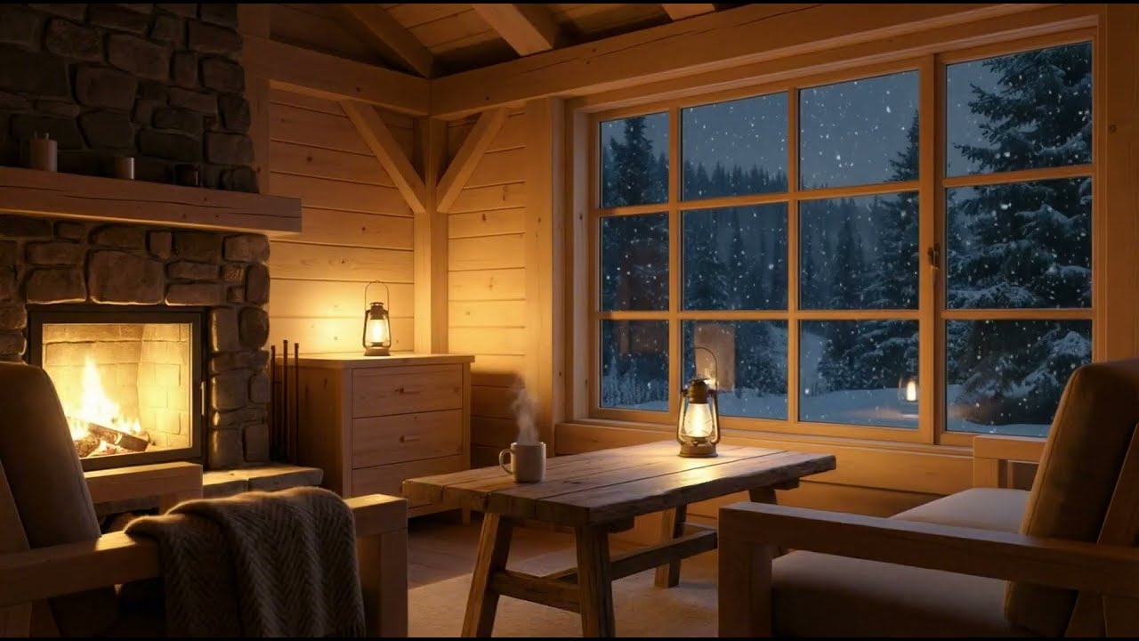Cozy Winter Cabin — Fireplace Silence | Ambient Music for Deep Sleep