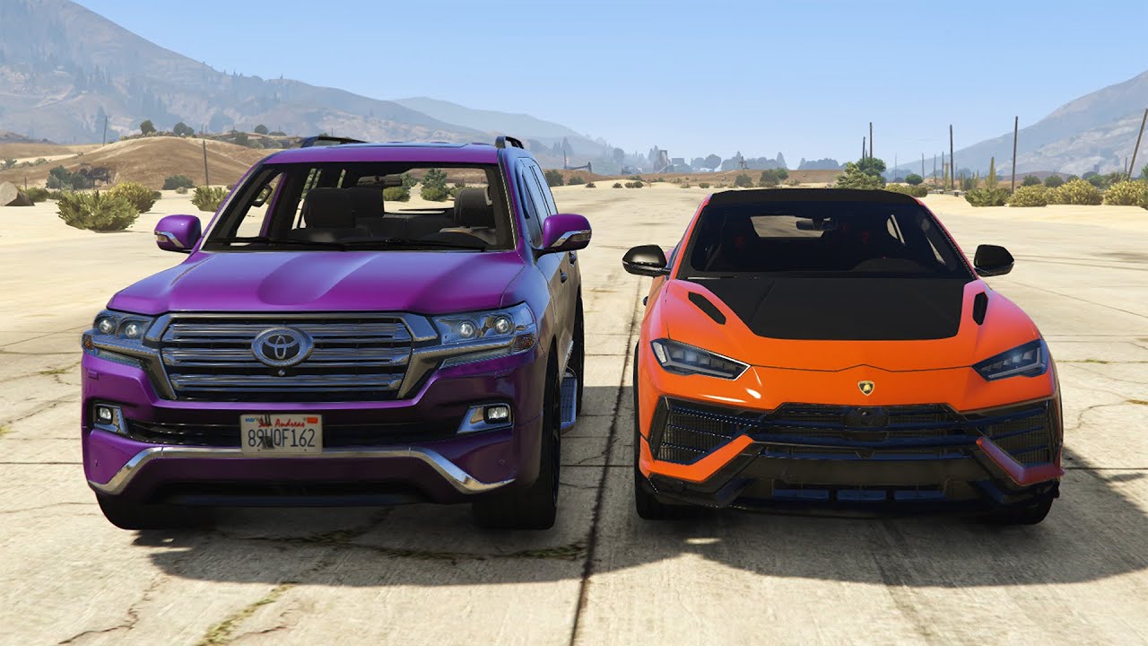 GTA 5 : URUS VS LAND CRUISAR FIRE DURABILITY TEST !!