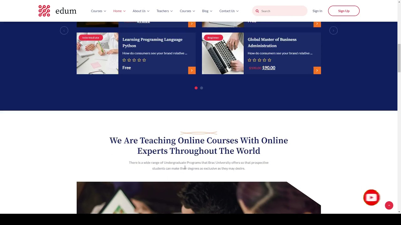 Edum LMS and Education WordPress Theme learning management system academy