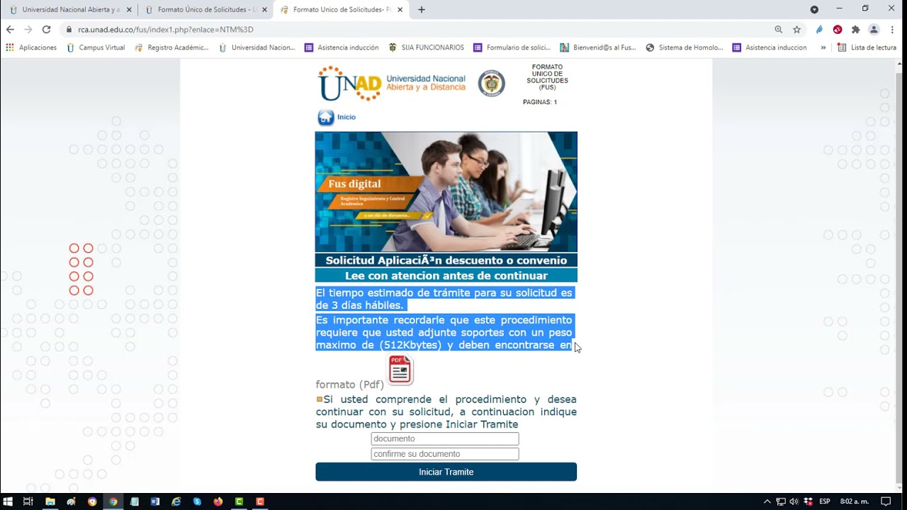 FORMATO UNICO DE SOLICITUDES - FUS DIGITAL - UNAD