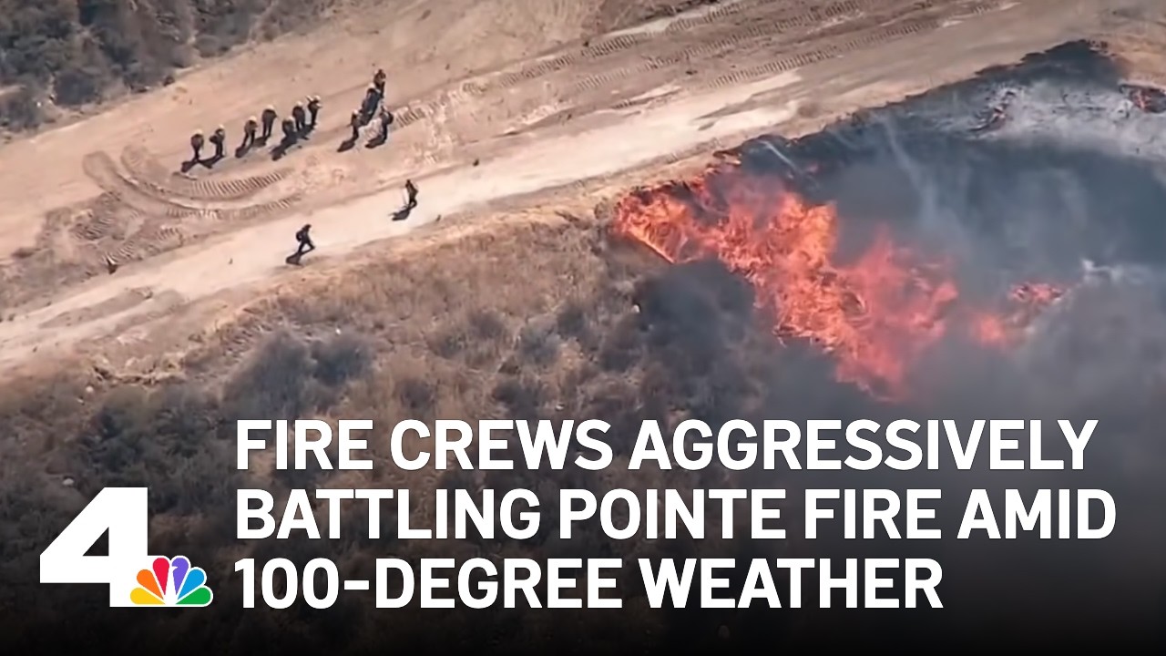 LA County fire crews aggressively attack Santa Clarita brush fire