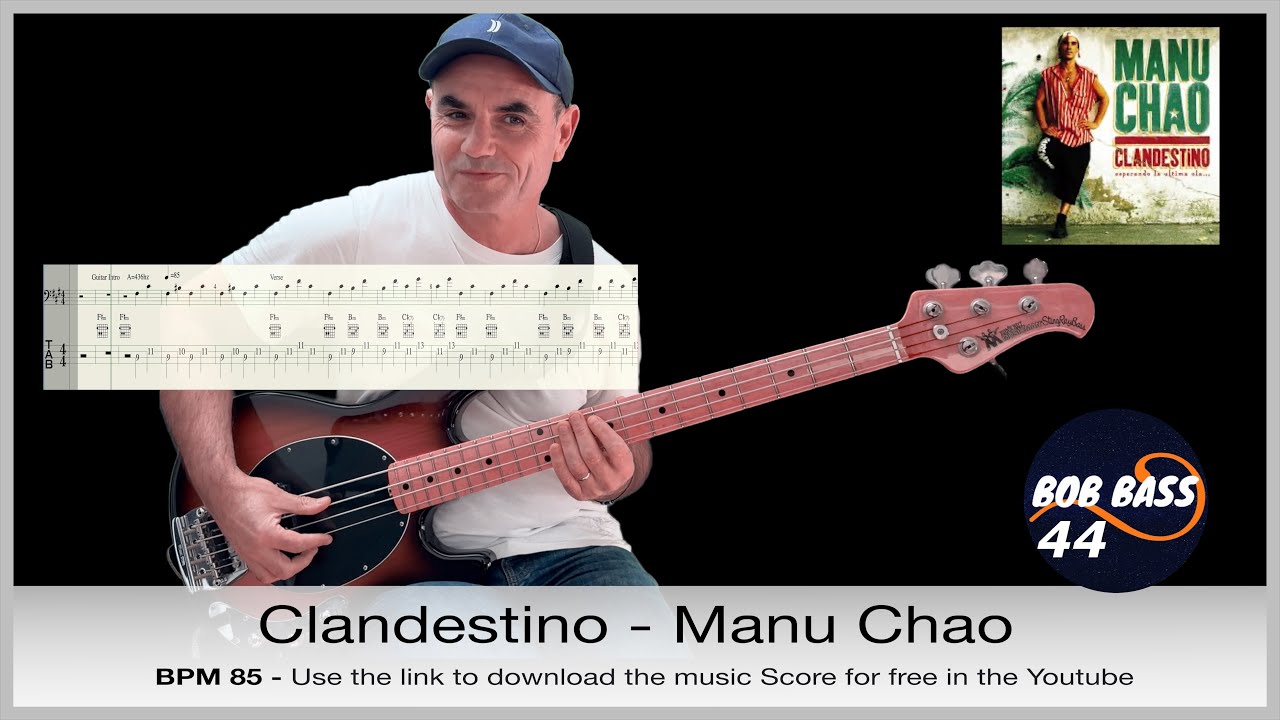 Clandestino  - Manu Chao - bass cover with tabs Pdf for free