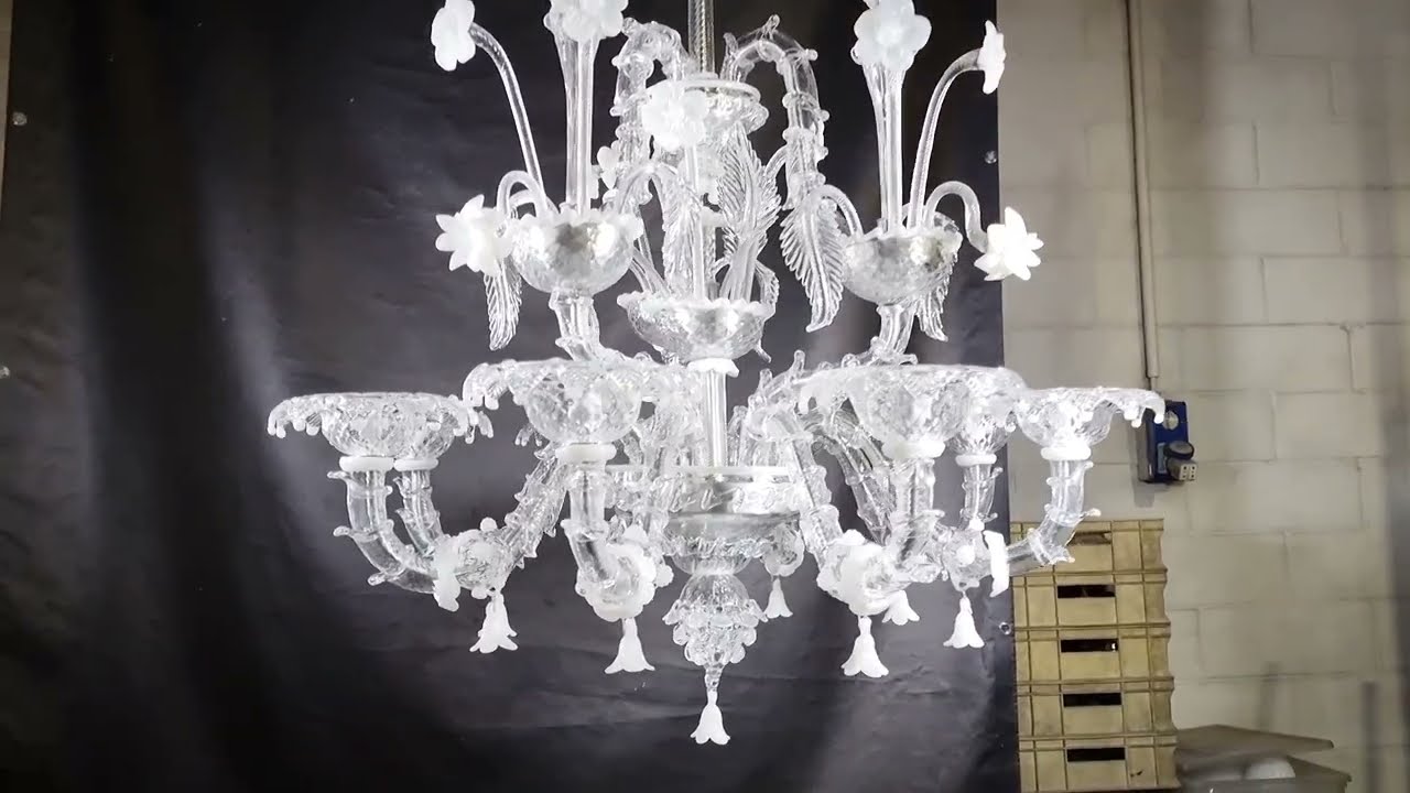 Venetian Chandelier - Monte Cristallo  - Original Murano Glass handmade in Venice Italy
