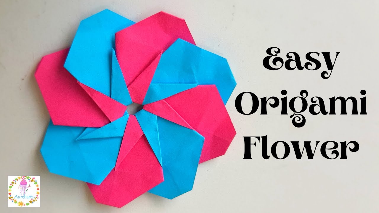 Colorful Origami Flower | Easy Origami Craft Ideas for Beginners | Aureliarts