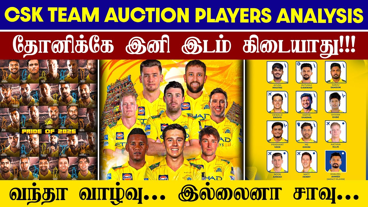 🔴LIVE : CSK Team Full Auction Players Analysis😱| IPL 2026 CSK Playing 11 Update💥| CRICTIME |