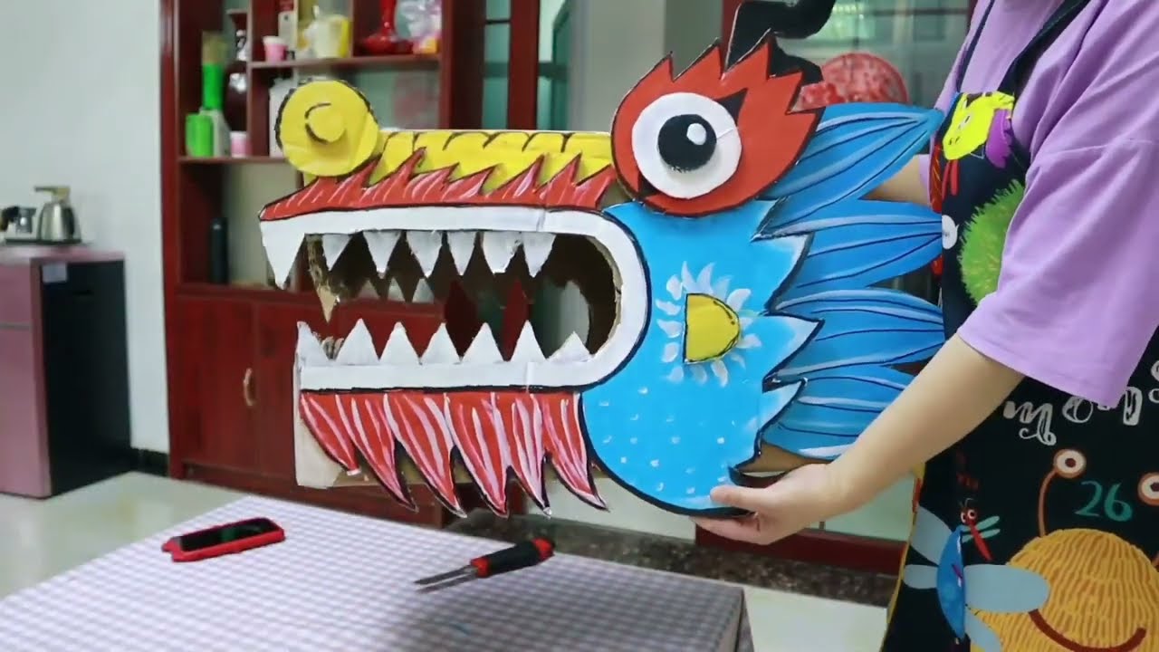 DIY Dragon Head for Little Dragon Dance 舞小龙和龙头