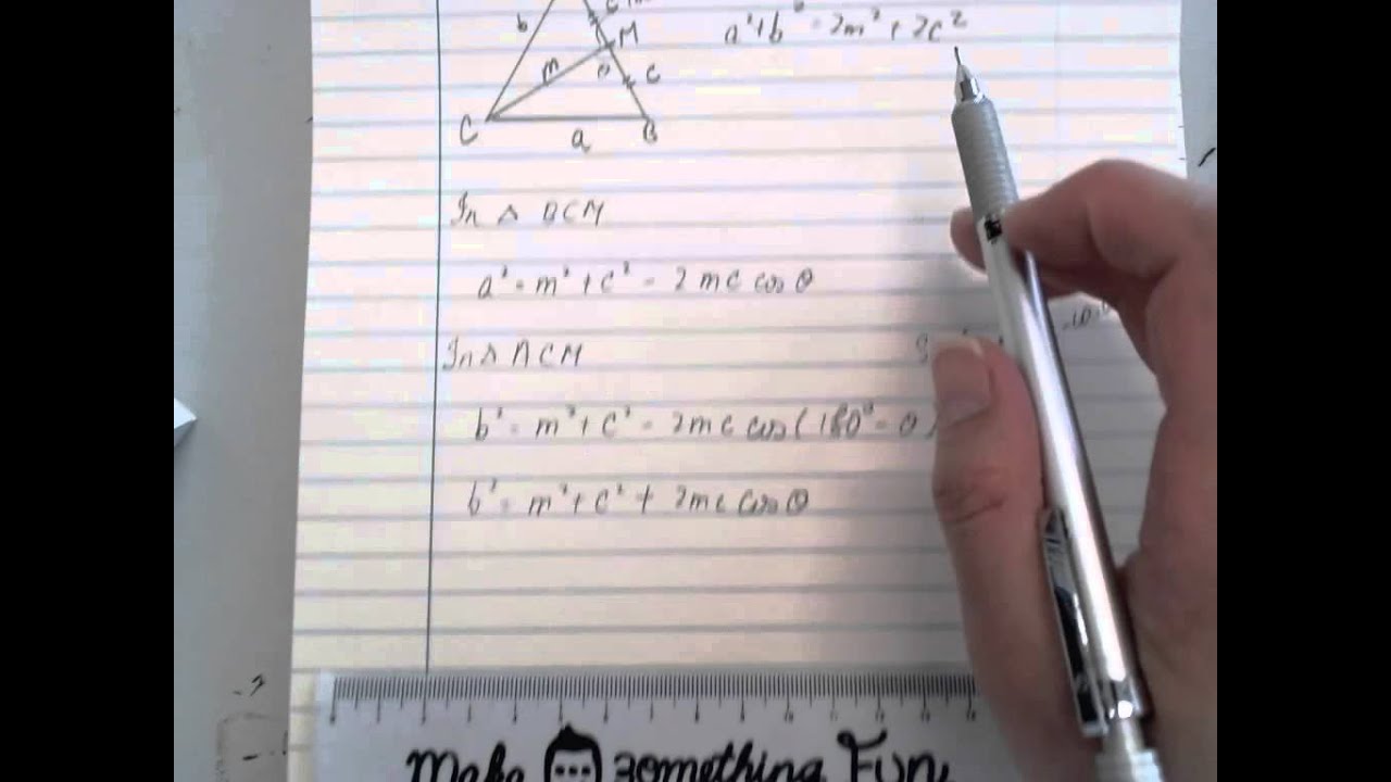 Prove of Apollonius' median theorem