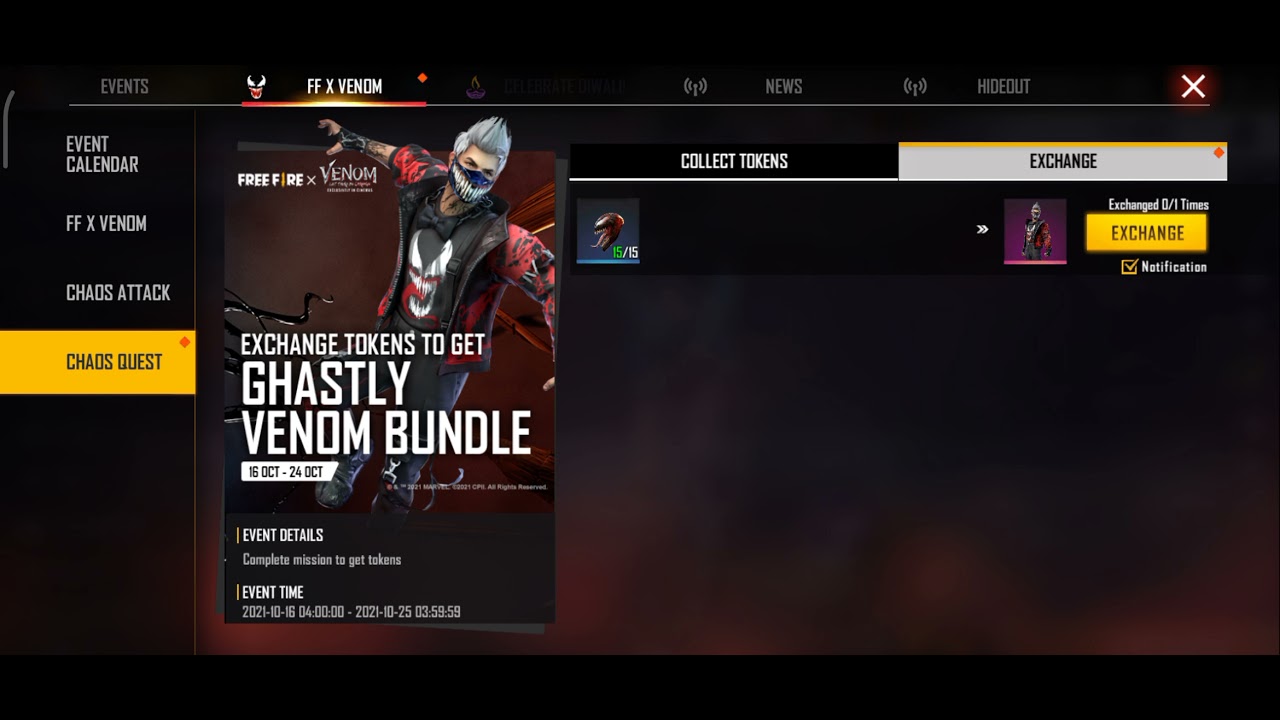 how to claim ff x venom bundle