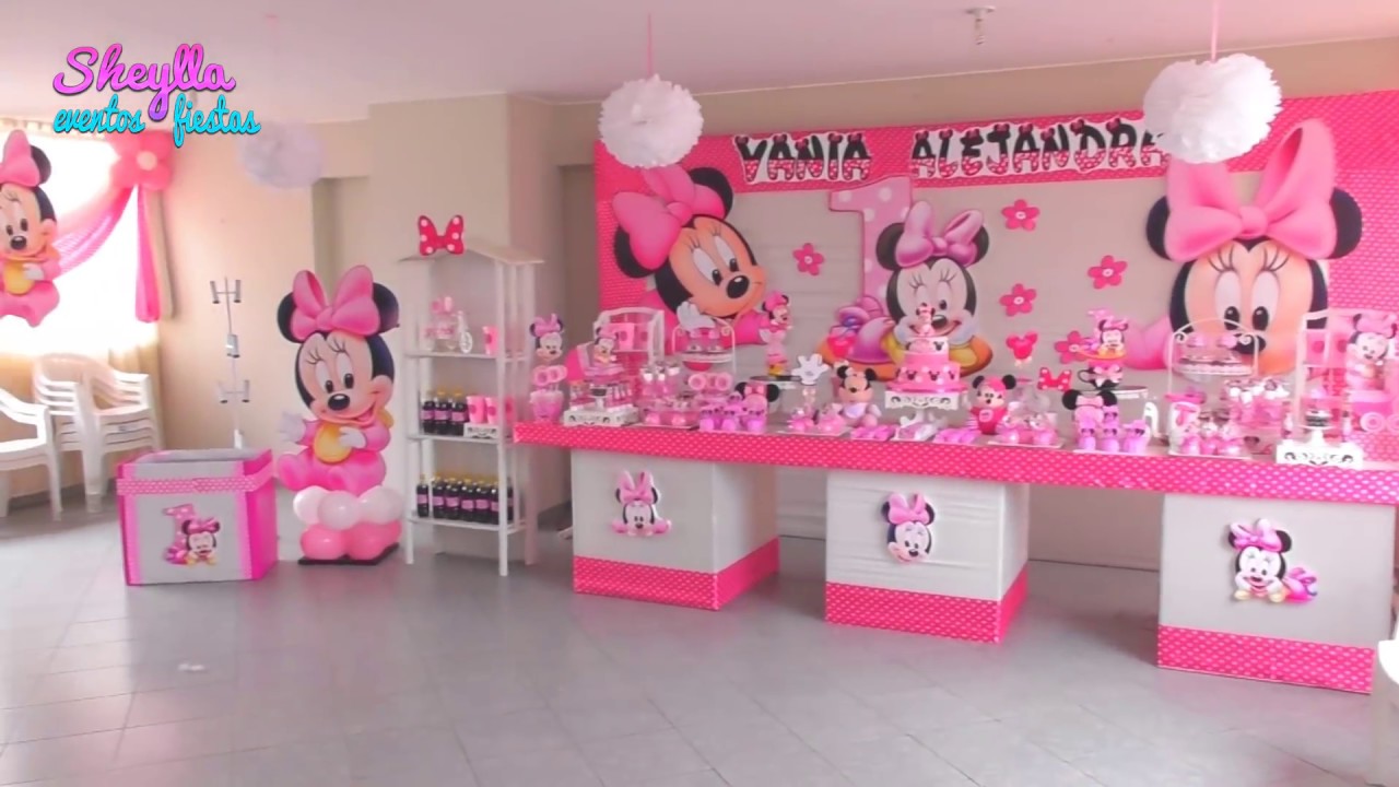 Decoración de Minnie mouse bebe, fiesta infantil temática,niñas