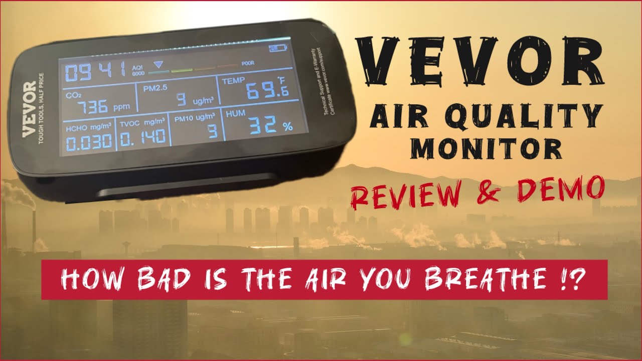 VEVOR Air Quality Monitor : Test Air Pollutants, PM, TVOC, HCHO, CO2