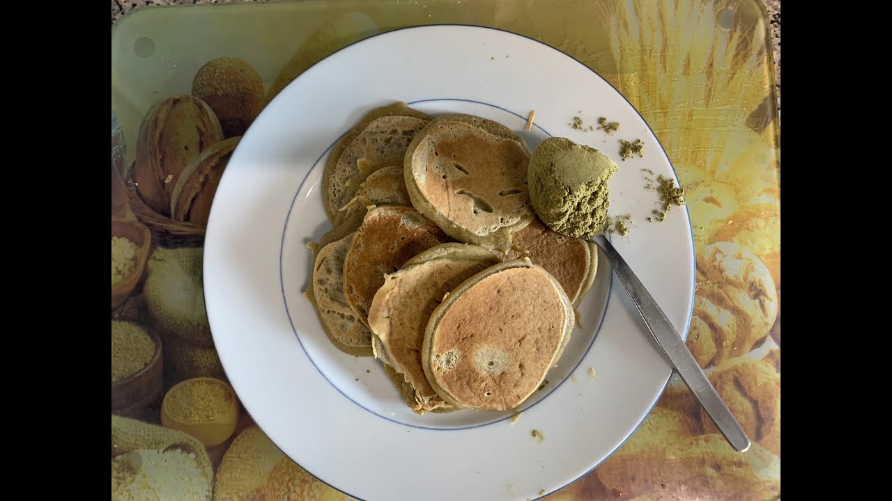 Fazendo panquecas com farinha de cannabis (sem THC)  e farinha de tremoço !!