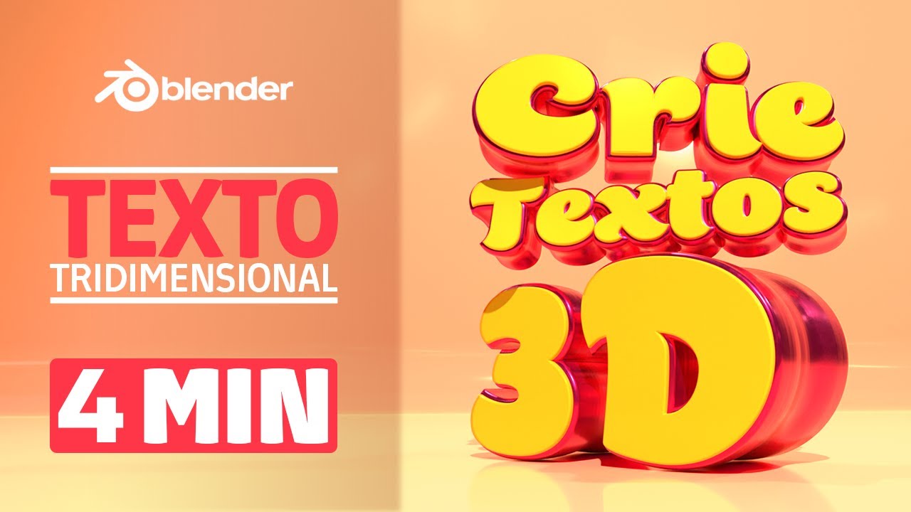 Como Criar Textos 3D em 4 Minutos | Tutorial Blender 3D