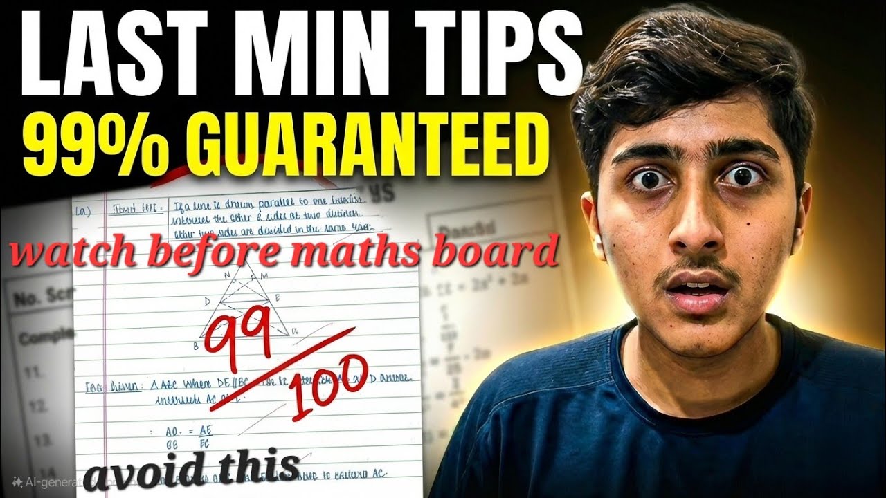 Don’t Give  Maths Exam Without Watching This!  | Last Minute Tips (Std/Basic)