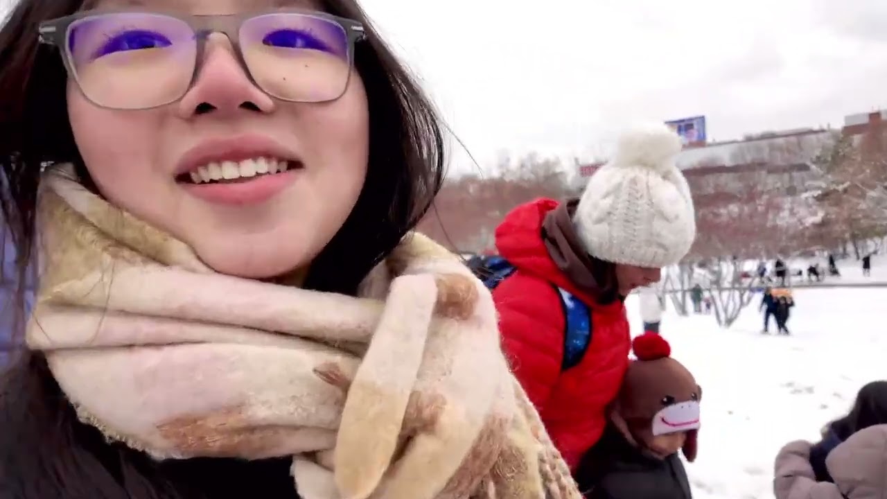 New York snow fall. Dophan’s weekend with her friends. 