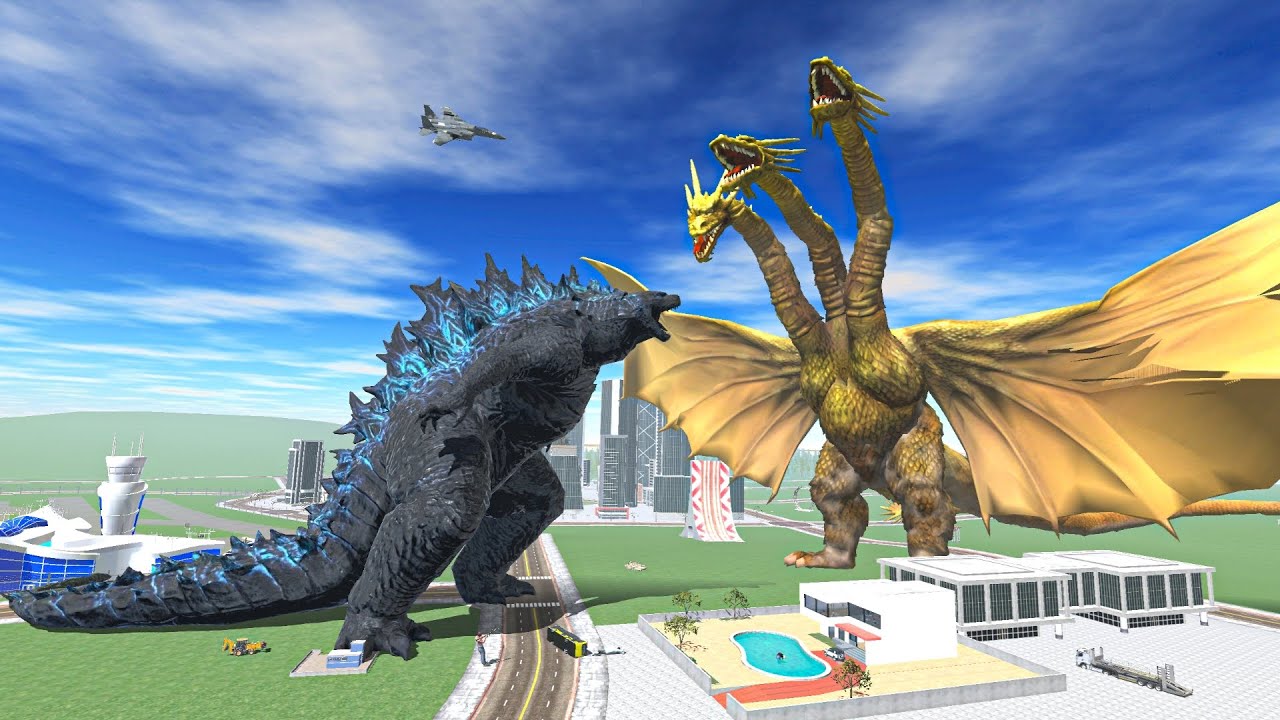 Godzilla vs King Ghidorah in Indian Bikes Driving 3D