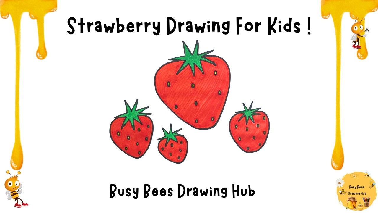 Strawberry Drawing for Kids and Art lovers | How to Draw a Strawberry 🍓 | Easy Strawberry drawing |