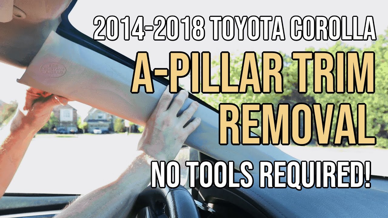 Снятие обшивки передней стойки, Toyota Corolla 2014-2018, 2014, 2015, 2016, 2017, 2018